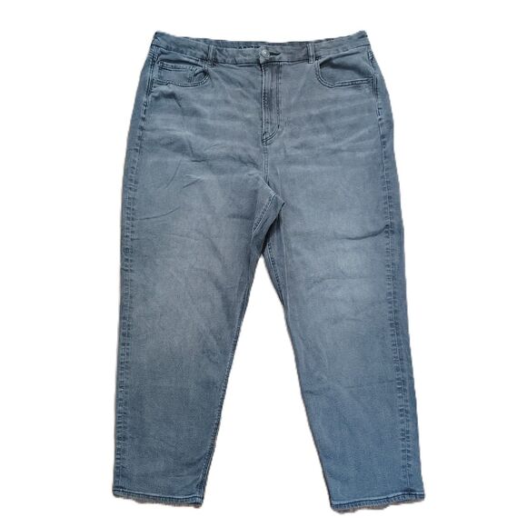 American Eagle Curvy Mom High Rise Grey Plus Size Women's Sz 20 Stretch Jeans - Picture 1 of 5